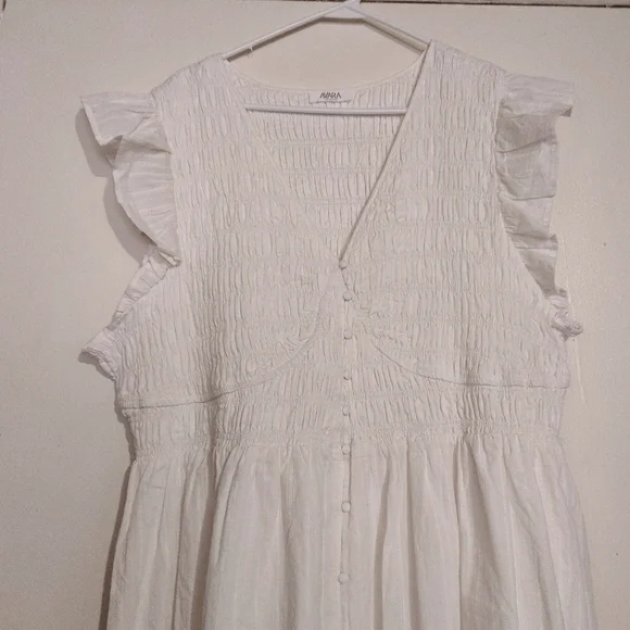 AVARA White Ruffled Cap Sleeve Dress Size XX-Large - Picture 3 of 14